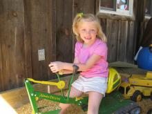 Autumn playing on a John Deere at the 32nd Canadion Volvo Club Meet