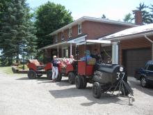 The Family riding the 'Volvo Train' at the 32nd Canadion Volvo Club Meet